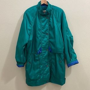 Vintage 90s Innovations By IZZI Windbreaker Jacket - Teal & Blue